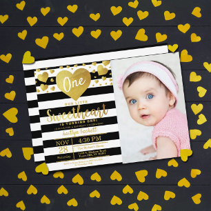 Little Sweetheart Valentine's Day Birthday Photo Invitation