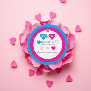 Little Sweetheart Valentine's Day Gender Reveal Favour Tags