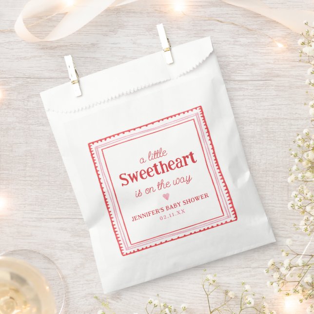 Little Sweetheart Valentine's Shower Favour Bag (Clipped)