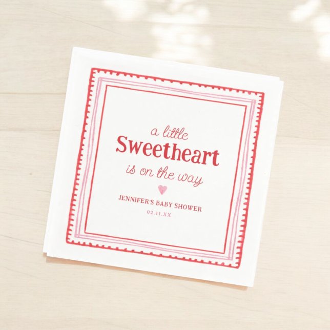 Little Sweetheart Valentine's Shower Napkin (Creator Uploaded)