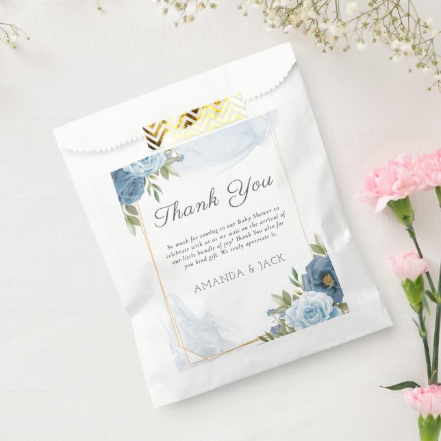 Little Sweetie Elegant Blue Botanical Baby Shower Favour Bag (Sealed)