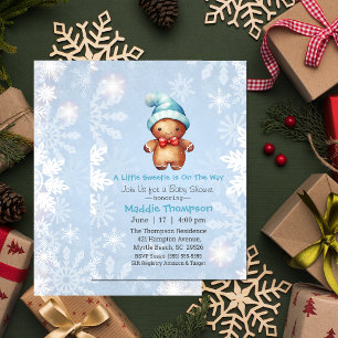 Little Sweetie Gingerbread Christmas Baby Shower  Invitation
