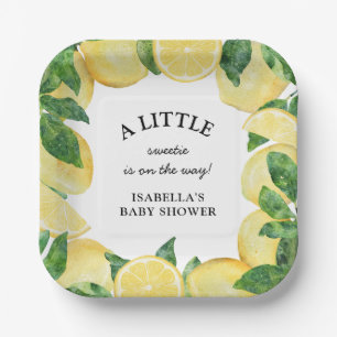 Little Sweetie Lemon Baby Shower  Paper Plate
