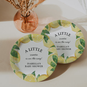 Little Sweetie Lemon Baby Shower  Paper Plate