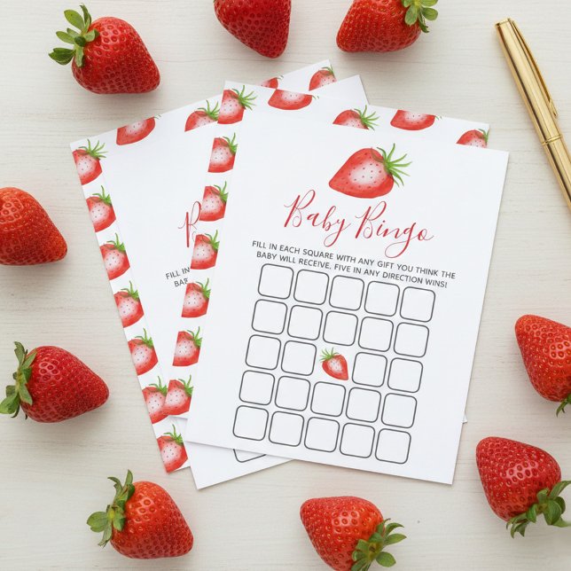 Little Sweetie Strawberry Baby Shower Bingo (Creator Uploaded)