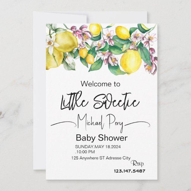 little sweetie summer baby shower invitation (Front)