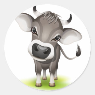 Little swiss cow classic round sticker