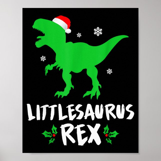 Little T Rex Matching Family Christmas Dinosaur Sh Poster (Front)