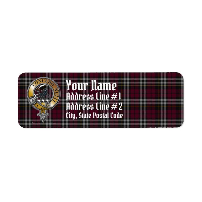 Little Tartan & Badge Return Address Label (Front)