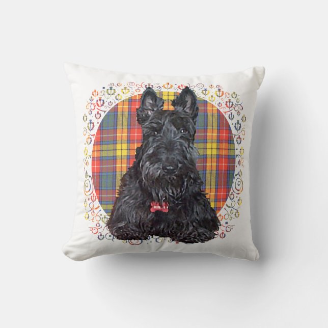 Little Tartan Scottie Dog Cushion (Front)