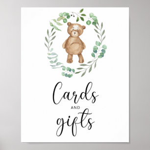 little teddy bear cards and gifts baby shower poster