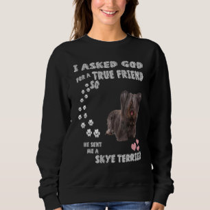 Little Terrier Fluffy Dog Mum Dad Costume Cute Sky Sweatshirt