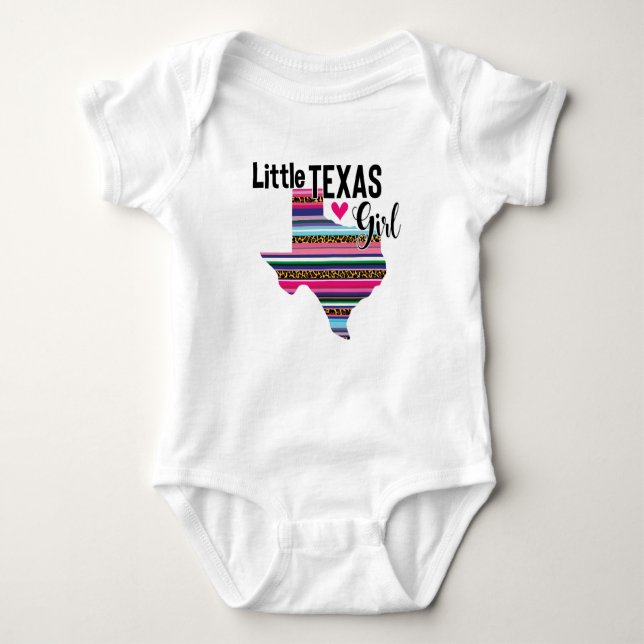 Little Texas Girl Serape Baby Bodysuit (Front)