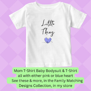 Little Thing - Blue Heart - Matching Mum Bub Pair Baby T-Shirt