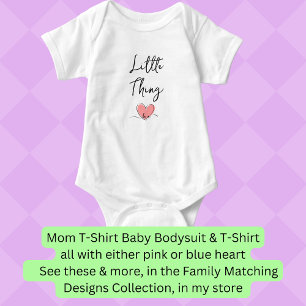 Little Thing - Pink Heart - Matching Mum Bub Pair Baby Bodysuit