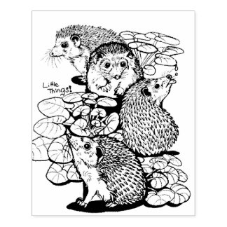Little Things Hedgehogs Rubber Stamp