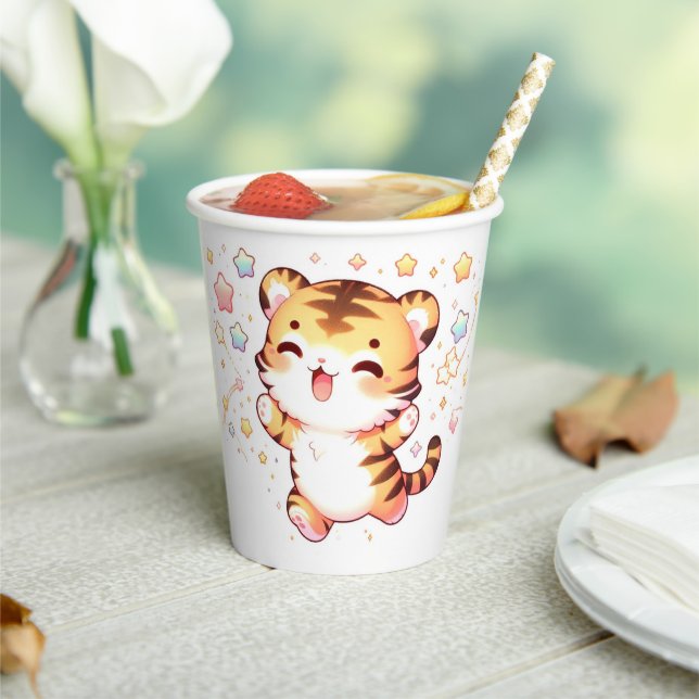Little Tiger Baby Shower Paper Cups (Insitu)