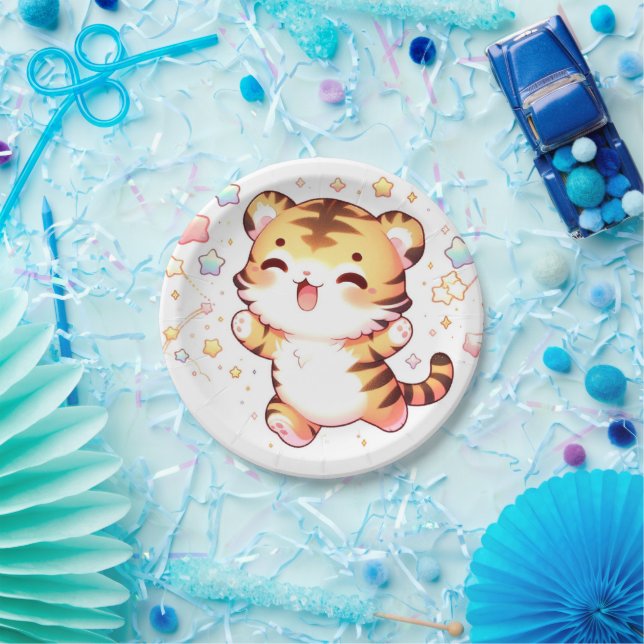 Little Tiger Baby Shower Paper Plate (Party)