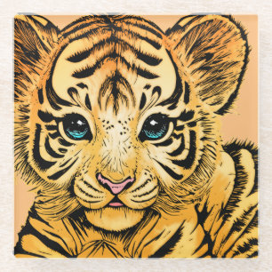 LITTLE TIGER GLASS COASTER