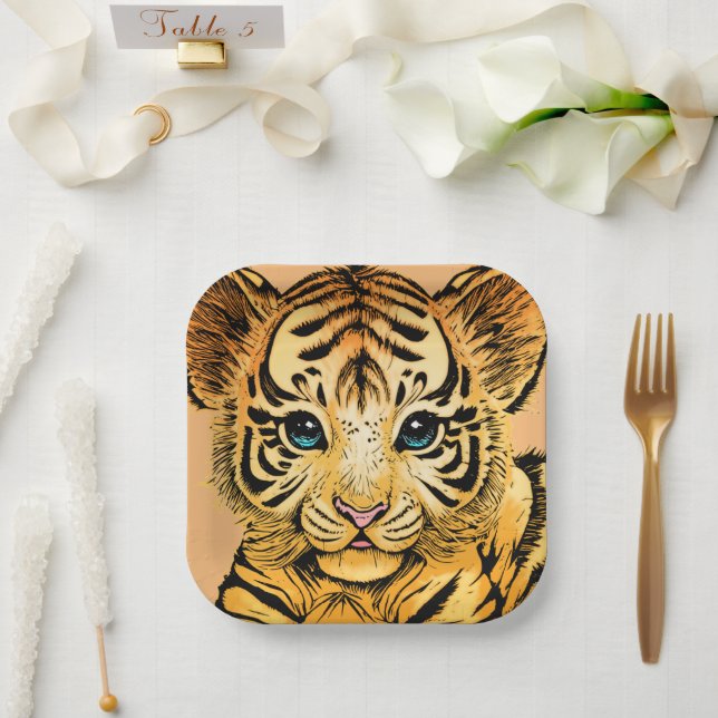 LITTLE TIGER PAPER PLATE (Wedding)