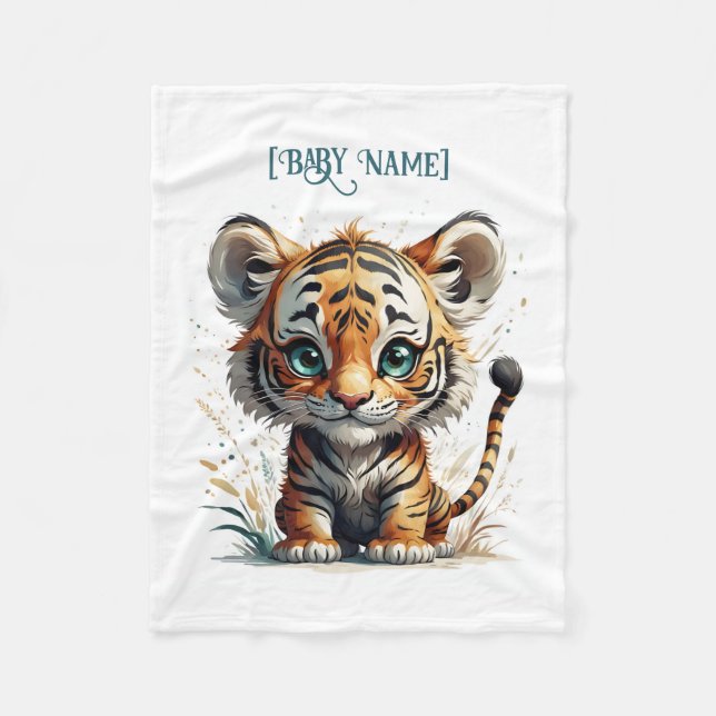Little Tiger Personalised Fleece Blanket (Front)