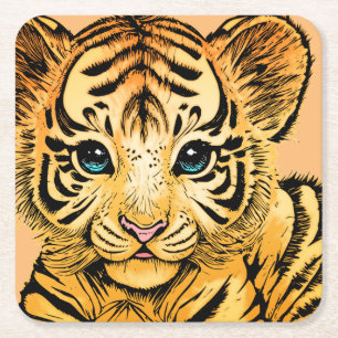 LITTLE TIGER SQUARE PAPER COASTER