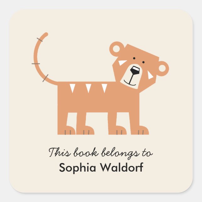 Little Tiger Square Sticker (Front)