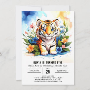 Little Tiger's Dream Boy Birthday Invitation
