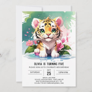 Little Tiger's Jungle Adventure Birthday Invitation