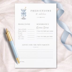 Little Tini Baby Shower Predictions & Advice Card
