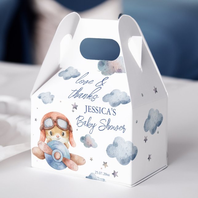 Little tiny pilot airplane baby shower favour box (Little tiny pilot airplane baby shower favor box baby shower favors elegant favor box)