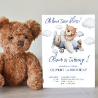 Little tiny teddy pilot aeroplane birthday party