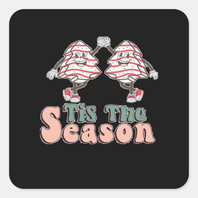 Little Tis The Season Christmas Tree Jen Square Sticker (Front)