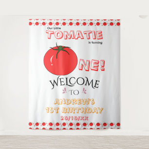 Little Tomatie Is Turning One Cute 1st Birthday Tapestry