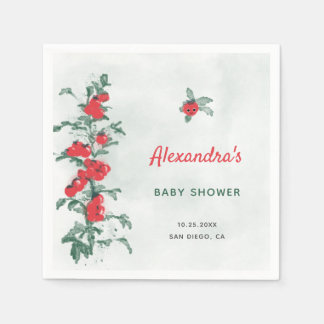 Little Tomato Rustic Chic Watercolor Baby Shower Napkin