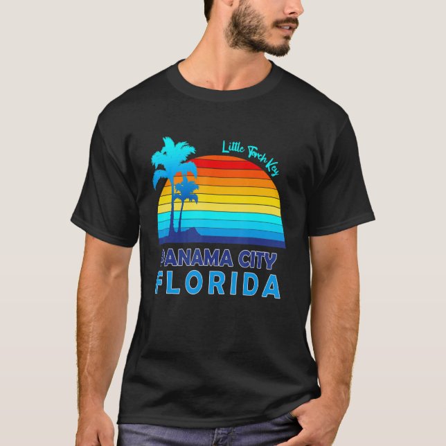 Little Torch Key Panama City Florida Retro Beach S T-Shirt (Front)