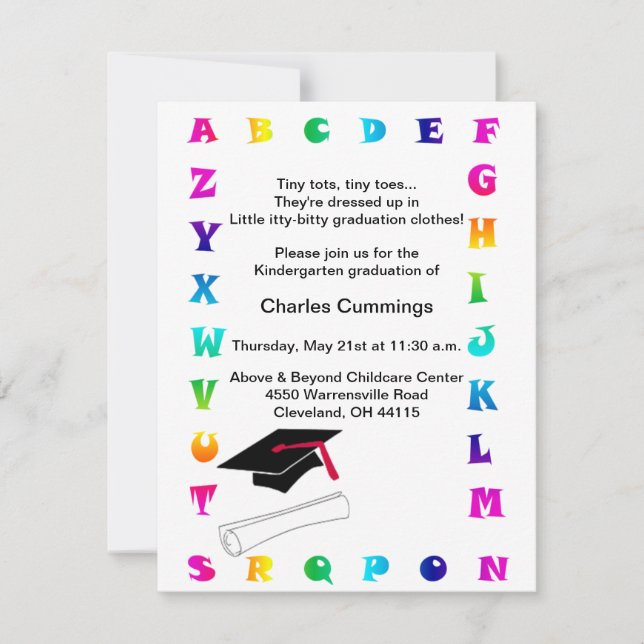 Little Tots Kindergarten Graduation Announcement (Front)