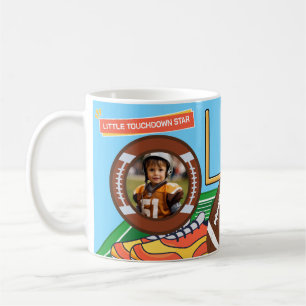 Little Touchdown Star Sports Football Birthday Mug