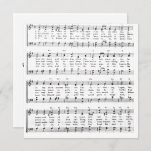 Little Town Bethlehem Sheet Music Christmas Holiday Card