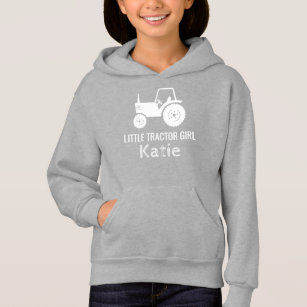 Little tractor girl white purple custom hoodie