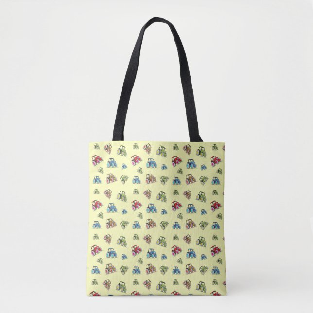 Little Tractors Tote Bag, Lemon (Front)