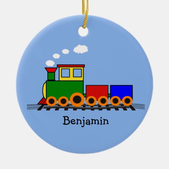 Little Train Design Ceramic Ornament (Front)