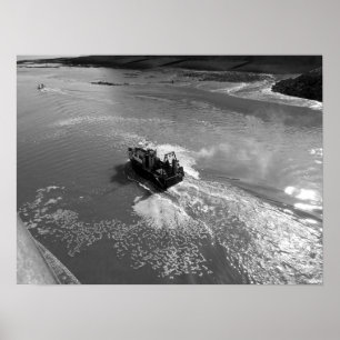 Little Trawler, Cardiff Bay Harbour - Black and Wh Poster