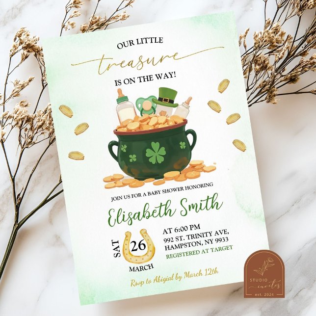 Little Treasure Baby Shower Patricks Day Invitation (Creator Uploaded)
