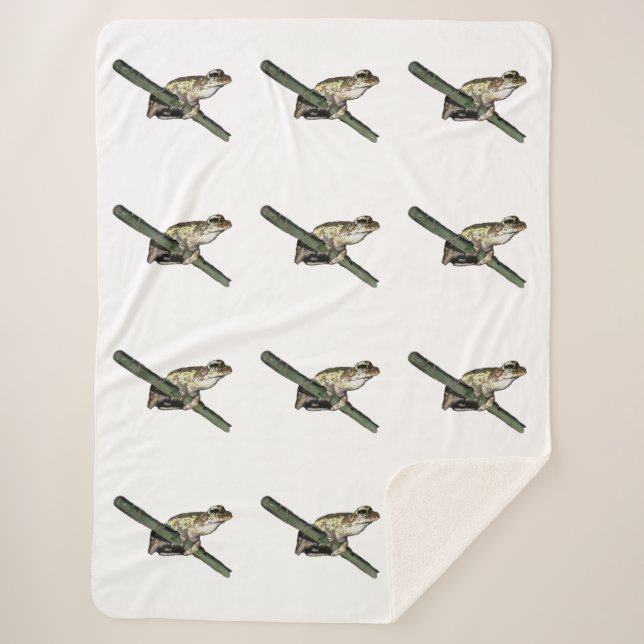 Little Tree Frog Oil Paint, Large Sherpa Blanket (Front)
