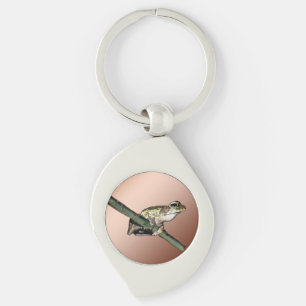 Little Tree Frog Oil Paint, Metal Keyring