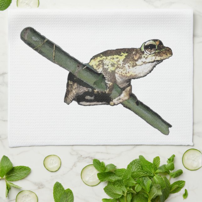 Little Tree Frog Oil Paint, Tea Towel (Folded)
