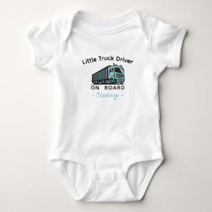 Little Truck Driver Custom Pregnancy Reveal Baby Bodysuit