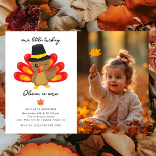 Little Turkey 1st Birthday Invitation