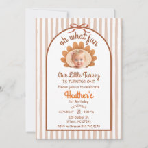 Little Turkey 1st Birthday Invitation